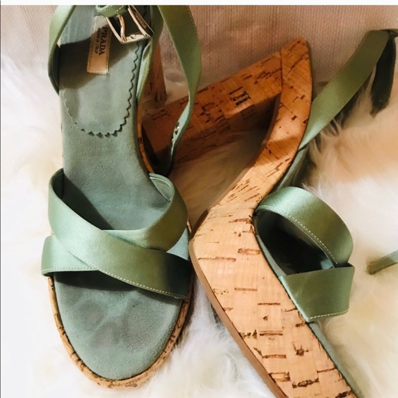 prada satin platform sandals